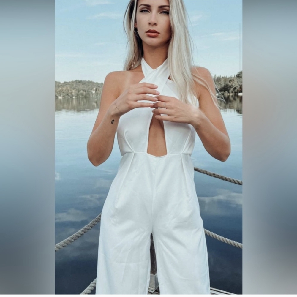 Cider elegant criss cross jumpsuit